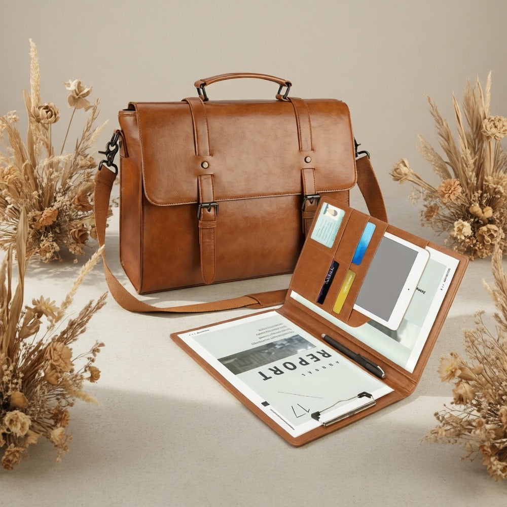 Laptop Bag – 15.6 Inch, PU Leather, for Work & School – detail view 6