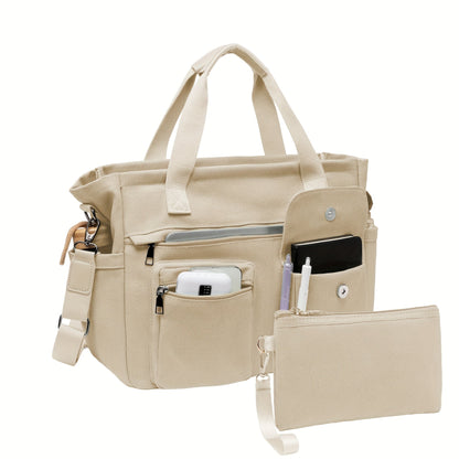 Laptop Bag – 2 Piece, Canvas, Nylon, Adjustable Strap – detail view 11