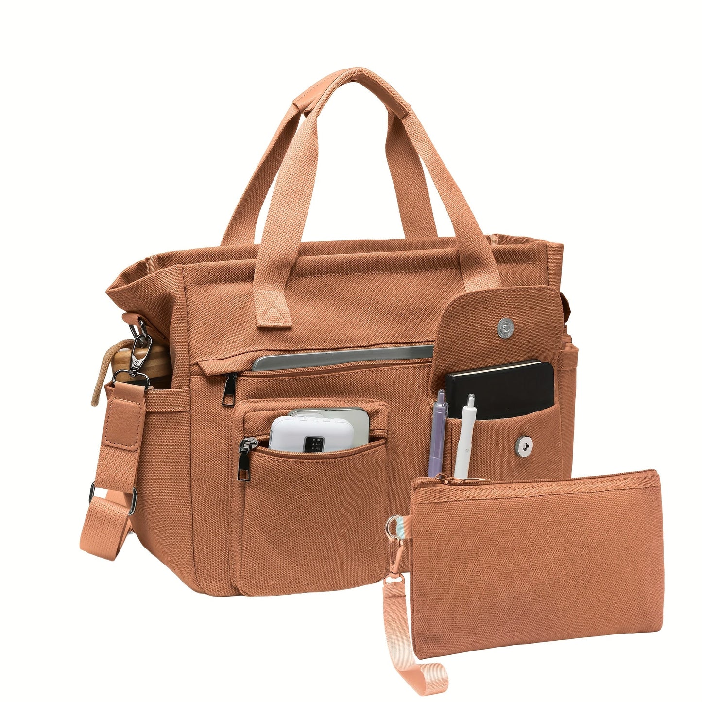 Laptop Bag – 2 Piece, Canvas, Nylon, Adjustable Strap – detail view 5