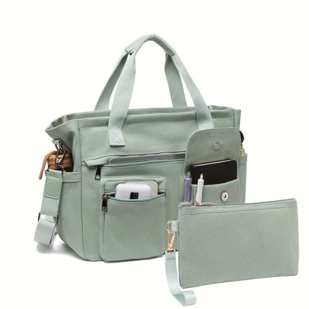 Laptop Bag – 2 Piece, Canvas, Nylon, Adjustable Strap – detail view 18