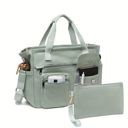 Laptop Bag – 2 Piece, Canvas, Nylon, Adjustable Strap – detail view 18