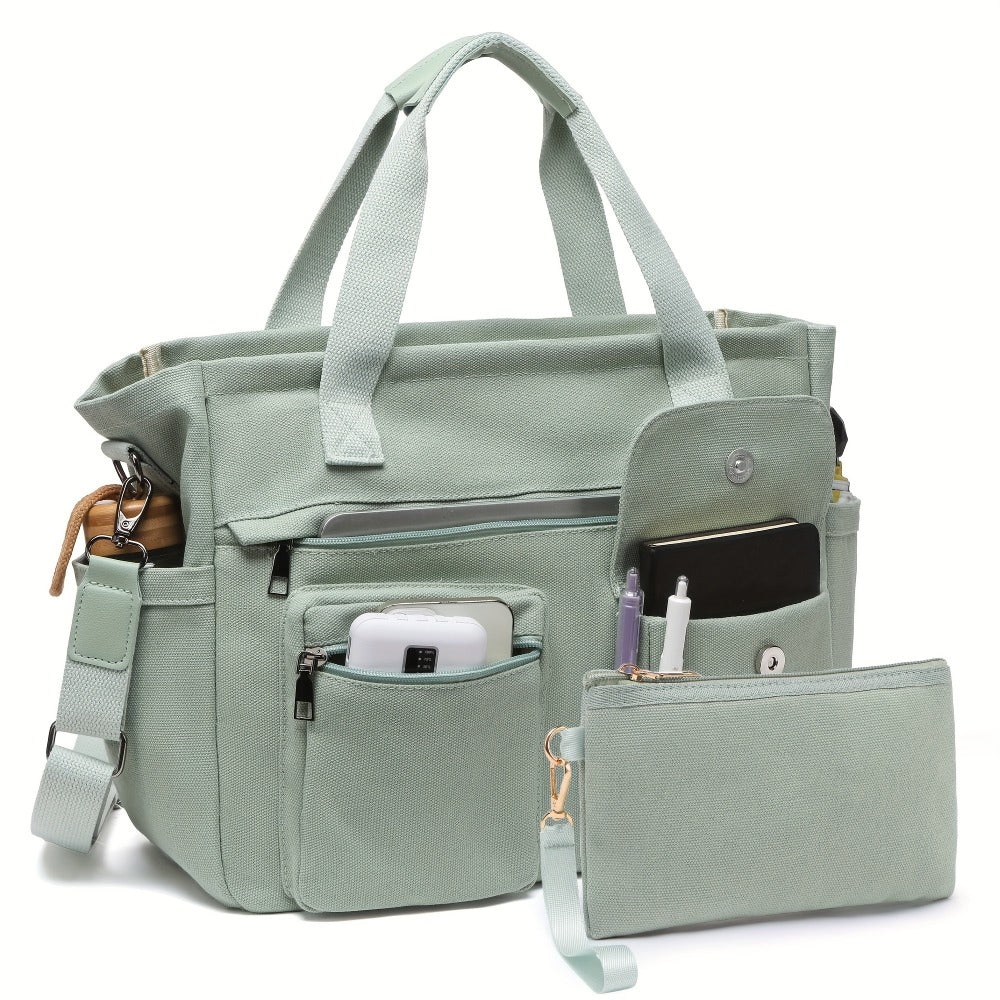 Laptop Bag – 2 Piece, Canvas, Nylon, Adjustable Strap – detail view 20