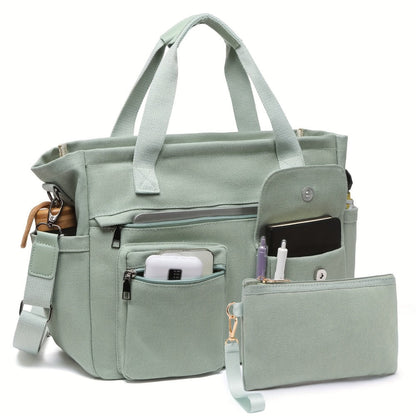 Laptop Bag – 2 Piece, Canvas, Nylon, Adjustable Strap – detail view 20