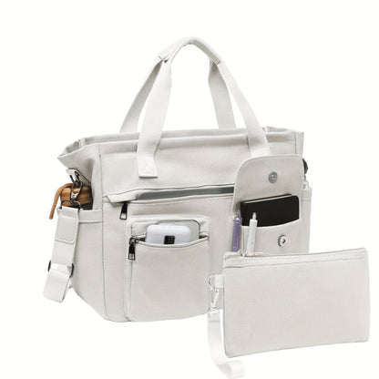 Laptop Bag – 2 Piece, Canvas, Nylon, Adjustable Strap – detail view 9