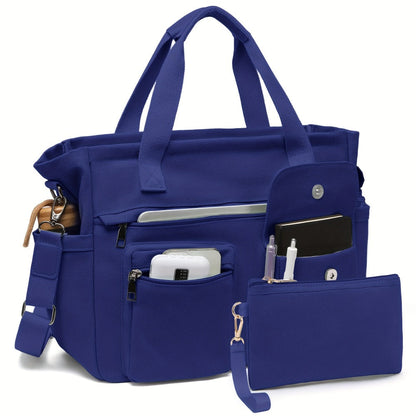 Laptop Bag – 2 Piece, Canvas, Nylon, Adjustable Strap – front view