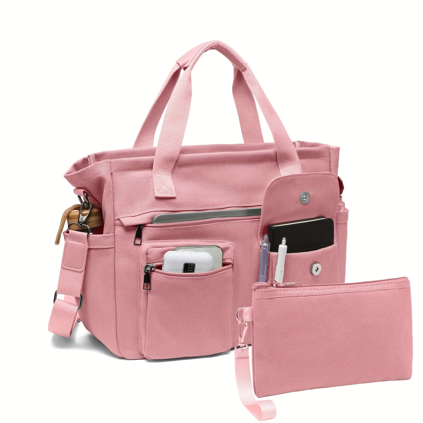 Laptop Bag – 2 Piece, Canvas, Nylon, Adjustable Strap – detail view 4