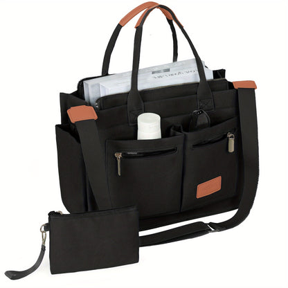 Laptop Bag – 2-Piece, Canvas, Multi-Pocket, for Travel & Work – detail view 19