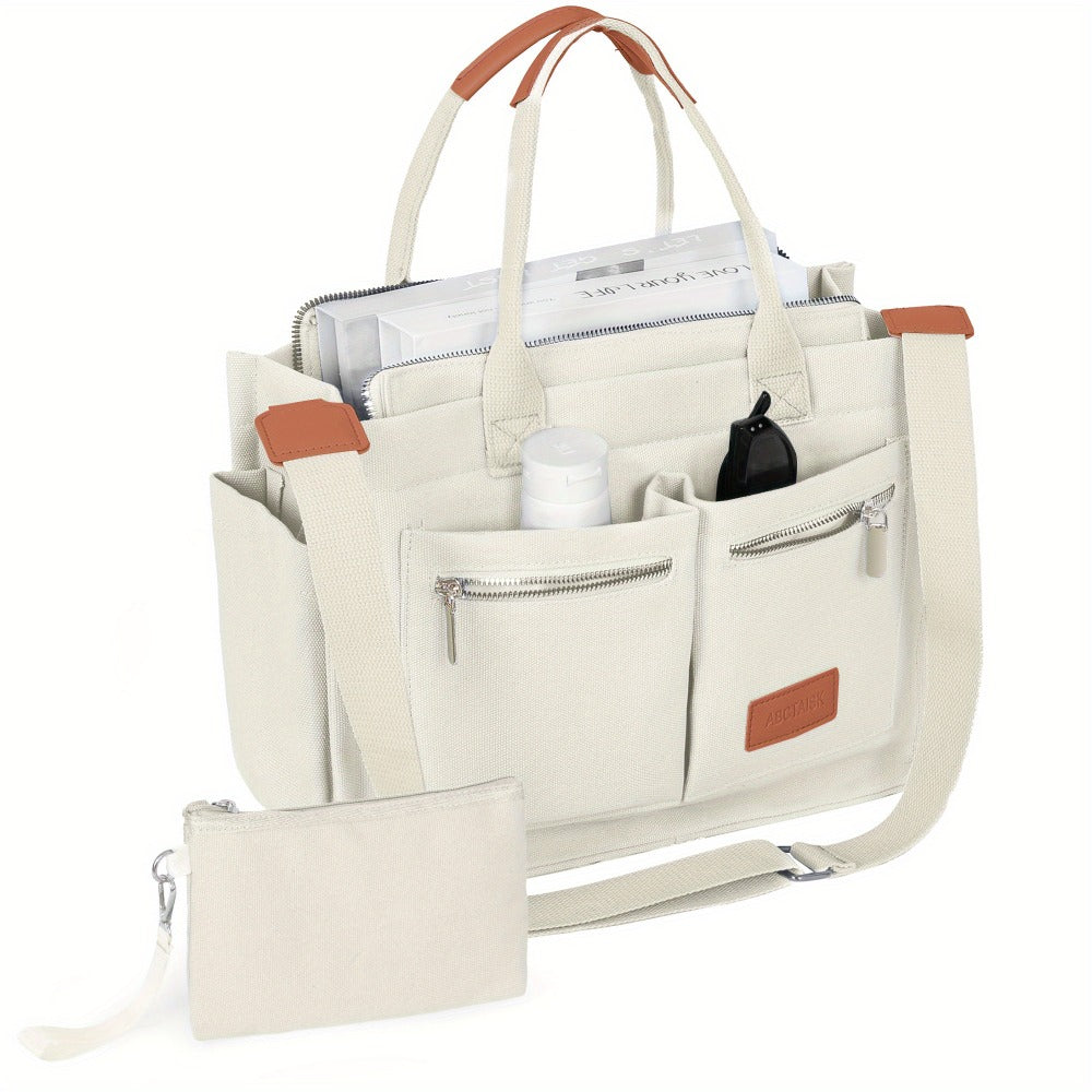 Laptop Bag – 2-Piece, Canvas, Multi-Pocket, for Travel & Work – detail view 13