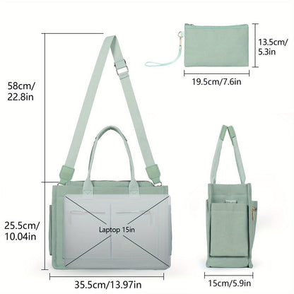 Laptop Bag – 2-Piece, Canvas, Multi-Pocket, for Travel & Work – detail view 14