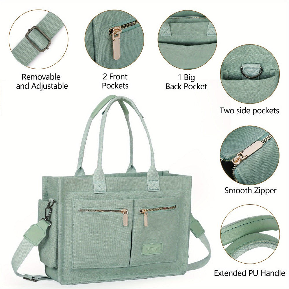 Laptop Bag – 2-Piece, Canvas, Multi-Pocket, for Travel & Work – detail view 16