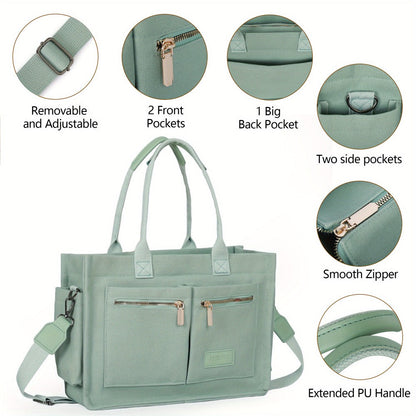 Laptop Bag – 2-Piece, Canvas, Multi-Pocket, for Travel & Work – detail view 16