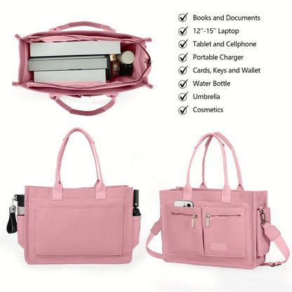 Laptop Bag – 2-Piece, Canvas, Multi-Pocket, for Travel & Work – detail view 3