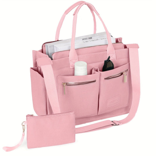 Laptop Bag – 2-Piece, Canvas, Multi-Pocket, for Travel & Work – front view