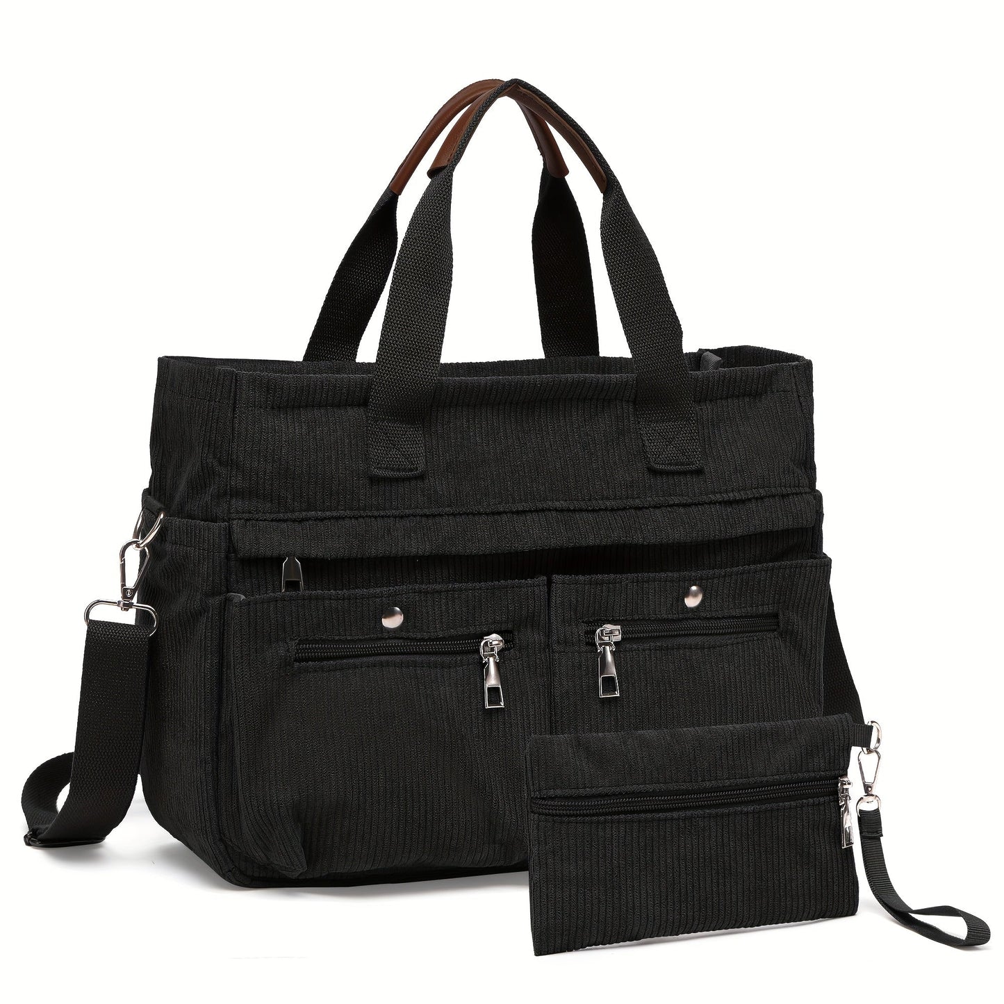 Laptop Bag – 2-Piece, Corduroy, Large Capacity, Adjustable Strap – detail view 18