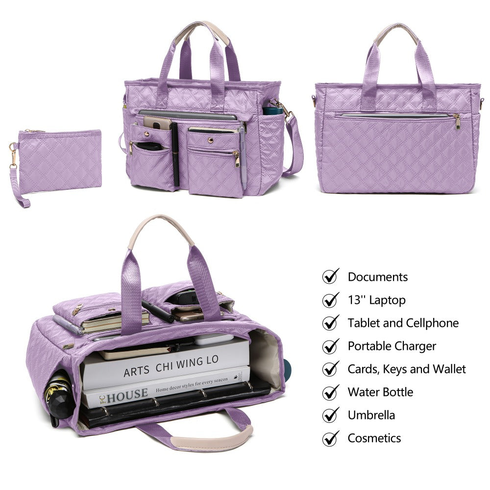 Laptop Bag – 2 Piece, Nylon, Quilted, Lightweight – detail view 13