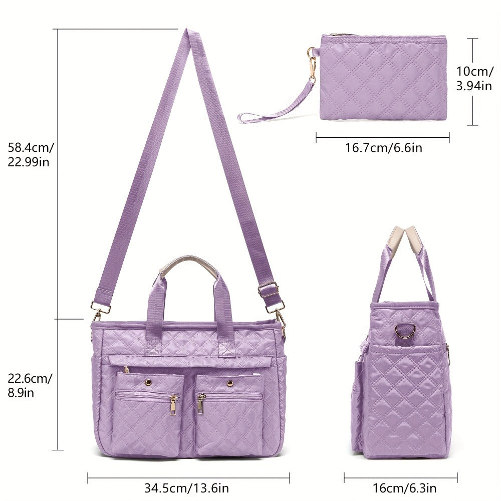 Laptop Bag – 2-Piece, Nylon, Quilted, for Travel & Work – detail view 6