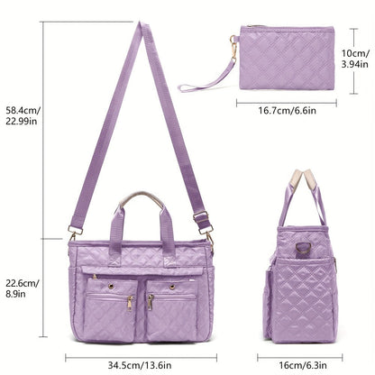 Laptop Bag – 2-Piece, Nylon, Quilted, for Travel & Work – detail view 6