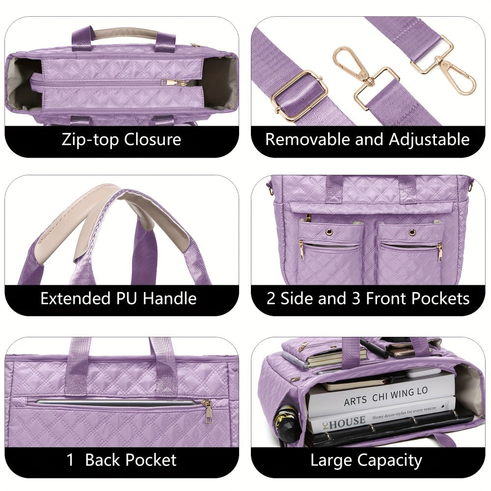 Laptop Bag – 2-Piece, Nylon, Quilted, for Travel & Work – detail view 8