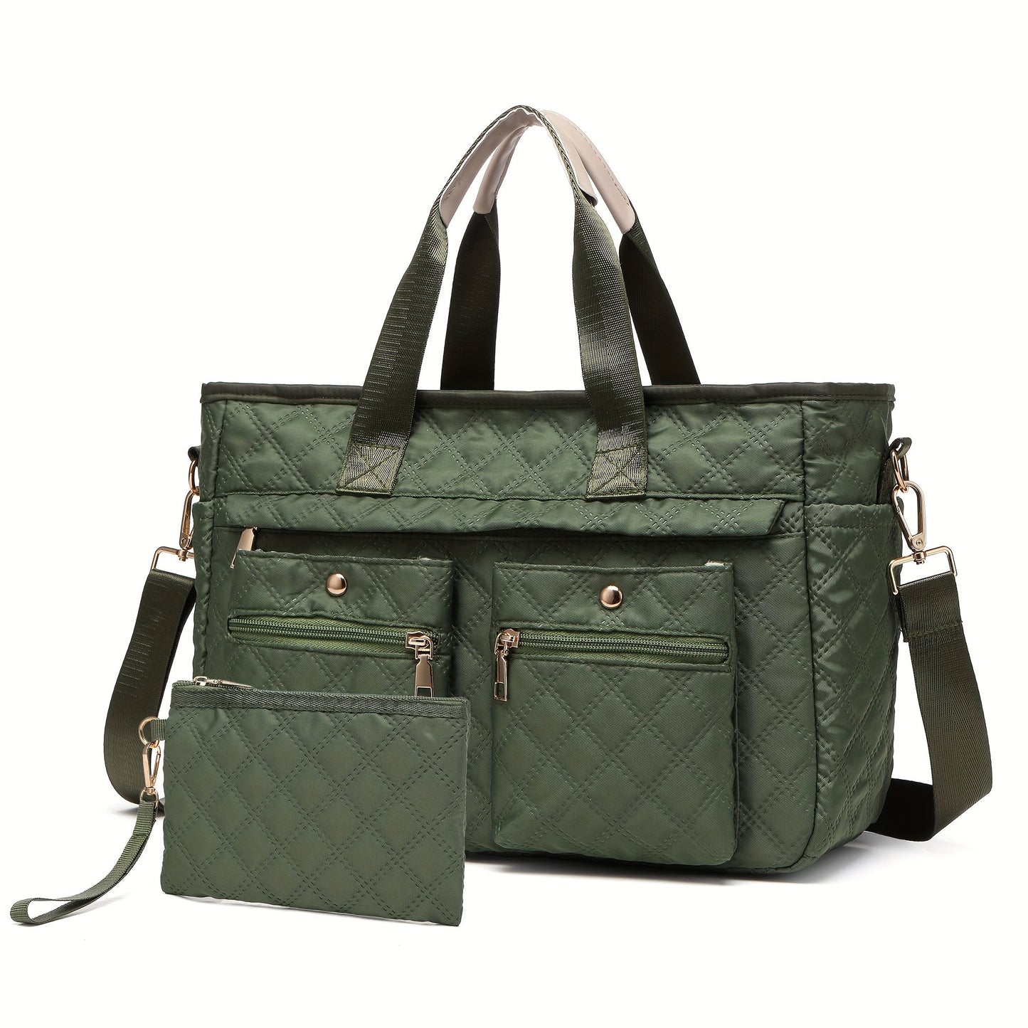 Laptop Bag – 2-Piece, Nylon, Quilted, for Travel & Work – alternate view