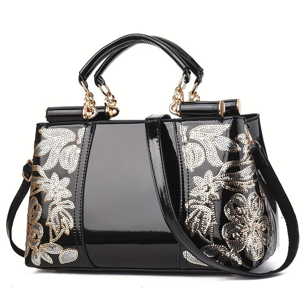 Laptop Bag – Adjustable Strap, Embroidered Satchel Zipper Closure Adjustable – detail view 3
