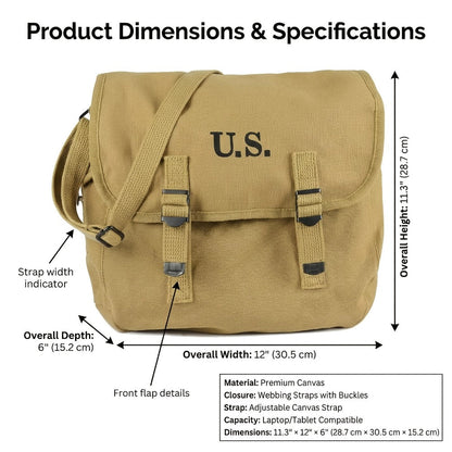 Laptop Bag – Canvas, for Travel & Work – front view