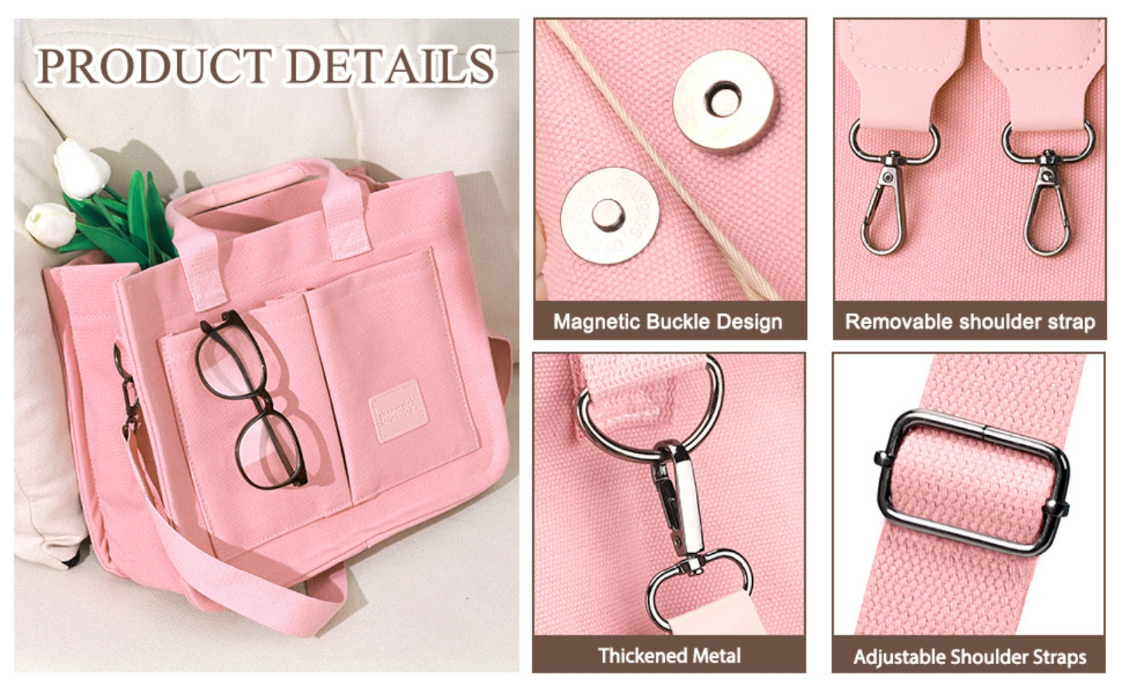 Laptop Bag – Canvas, Nylon, Adjustable Strap, for Travel & Work – detail view 27