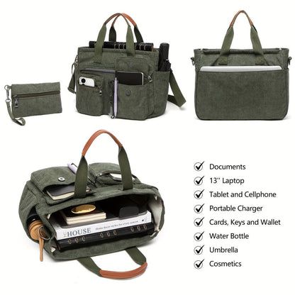 Laptop Bag – Corduroy, Polyester, Adjustable Strap, for Travel & Work – detail view 6