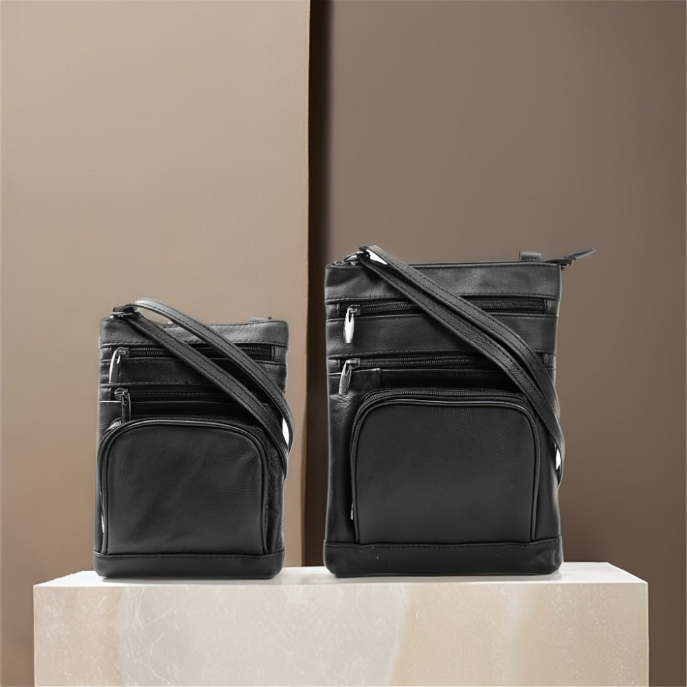 Laptop Bag – Genuine Leather, Adjustable Strap – front view