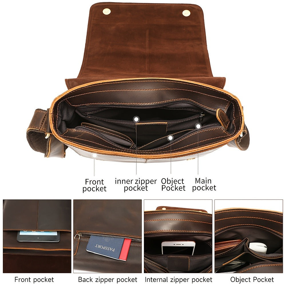 Laptop Bag – Genuine Leather, for Travel & Work – detail view 7