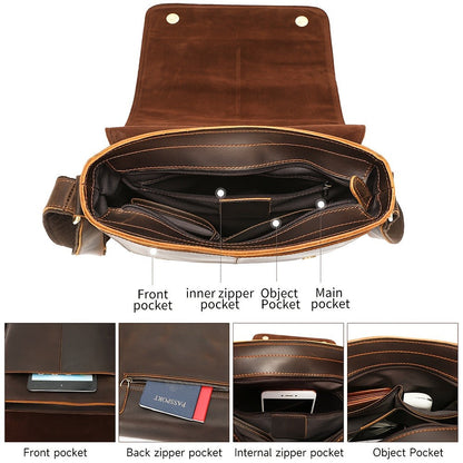 Laptop Bag – Genuine Leather, for Travel & Work – detail view 7