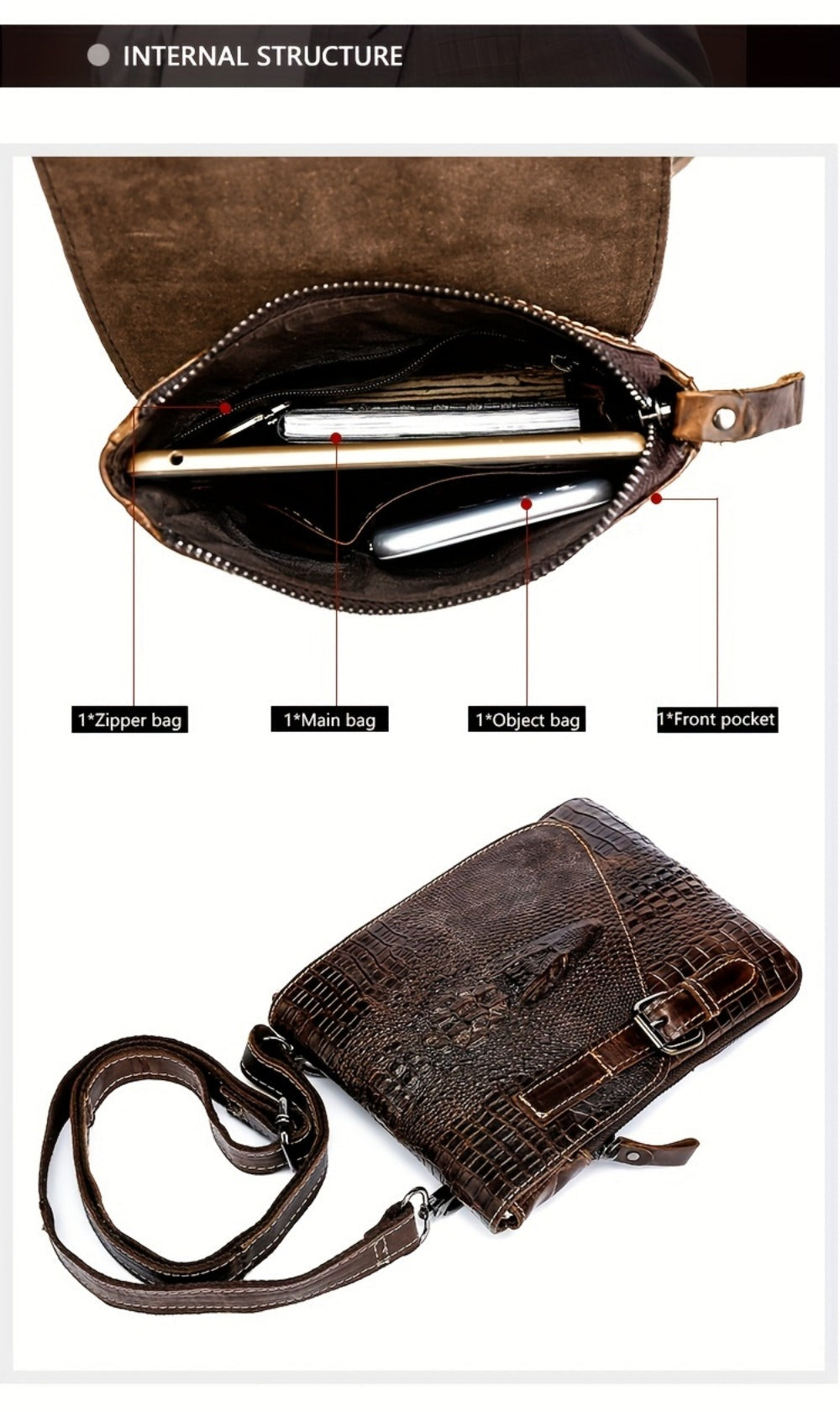 Laptop Bag – Genuine Leather, for Travel – detail view 12