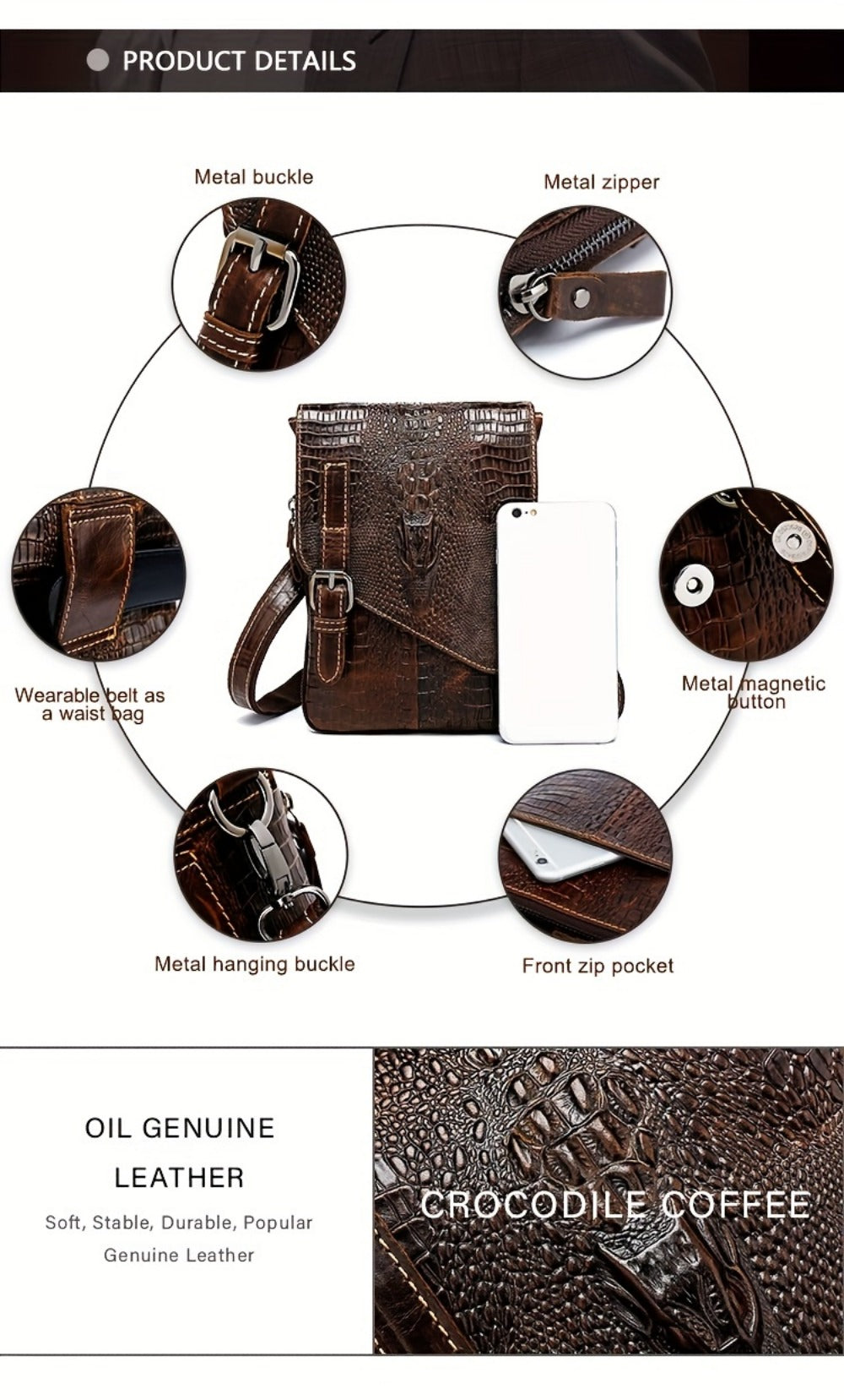 Laptop Bag – Genuine Leather, for Travel – detail view 13