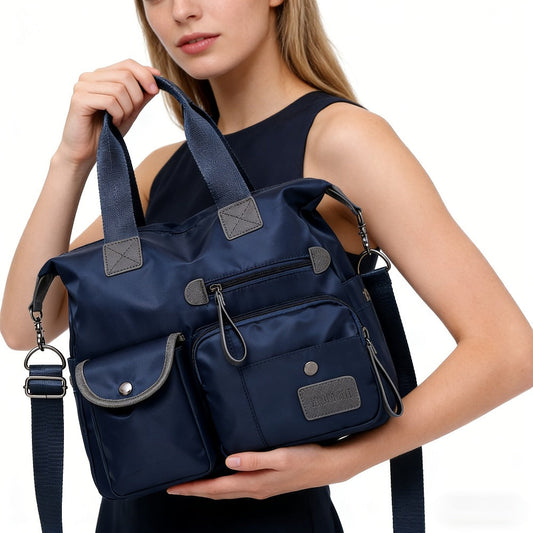 Laptop Bag – Nylon, Large Capacity, Multi Pocket, Adjustable Strap – front view