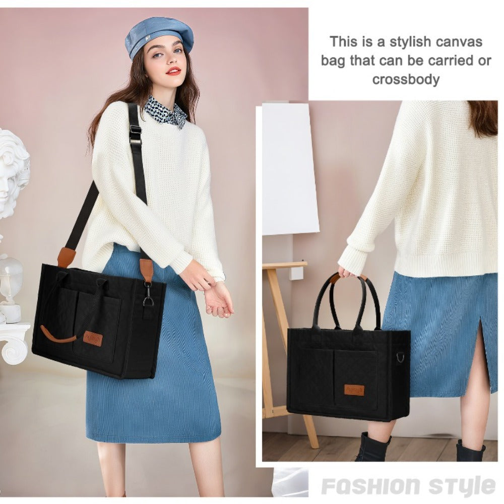 Laptop Bag – Nylon, Multi-Pocket, for Travel & Work – front view