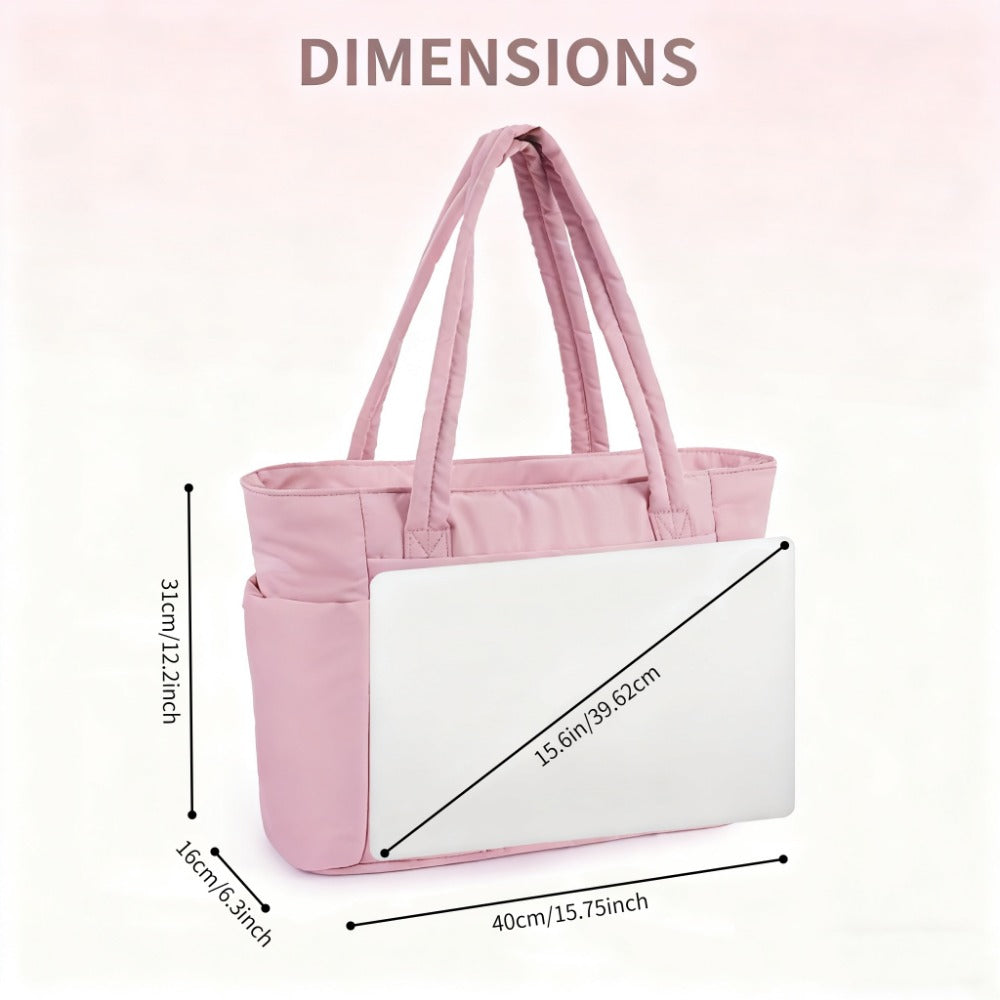 Laptop Bag – 10 Colors, Quilted, Trolley Sleeve, for Travel & Work – detail view 10