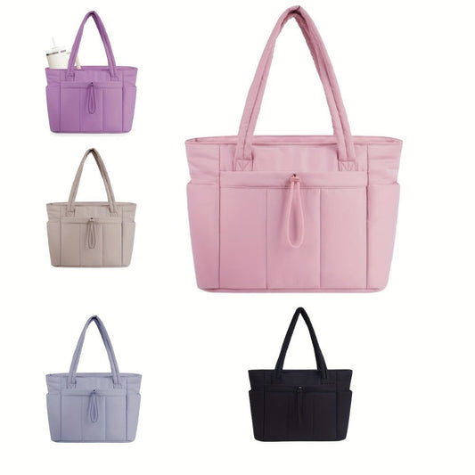 Laptop Bag – 10 Colors, Quilted, Trolley Sleeve, for Travel & Work – front view
