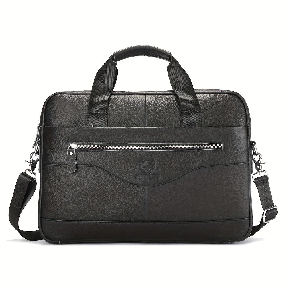 Laptop Bag – for Travel & Work, Genuine Cowhide Leather Executive Briefcase – detail view 14