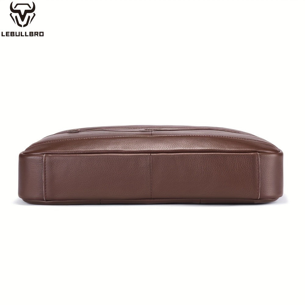 Laptop Bag – for Travel & Work, Genuine Cowhide Leather Executive Briefcase – detail view 17