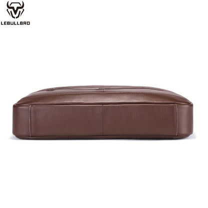 Laptop Bag – for Travel & Work, Genuine Cowhide Leather Executive Briefcase – detail view 17