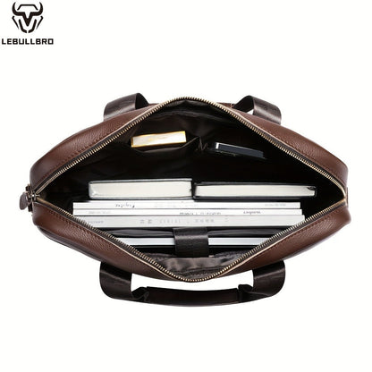 Laptop Bag – for Travel & Work, Genuine Cowhide Leather Executive Briefcase – detail view 9