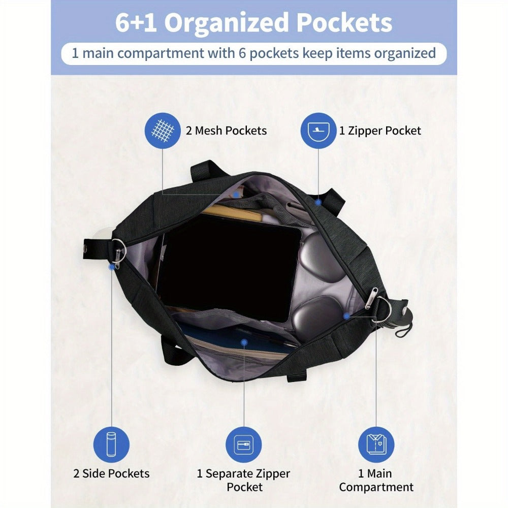 Laptop Bag – for Travel, Gym Duffel Shoe Compartment Large – detail view 17
