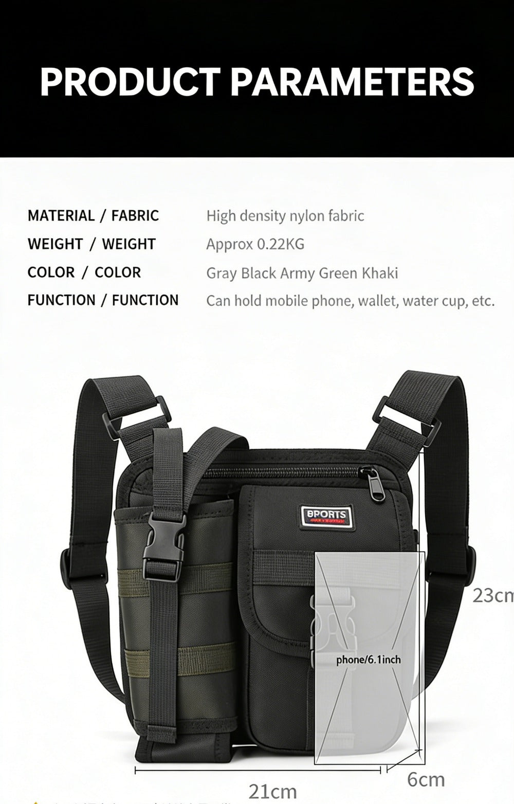 Laptop Bag – for Travel, Messenger Outdoor Sports Wear Resistant – detail view 17