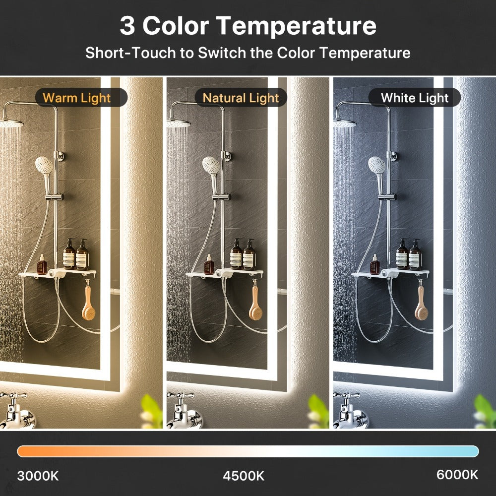 LED Bathroom Vanity Mirror with Anti-Fog Function for Dressing and Daily Routines detail image - detail view 10