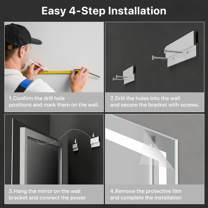 LED Bathroom Vanity Mirror with Anti-Fog Function for Dressing and Daily Routines detail image - detail view 11