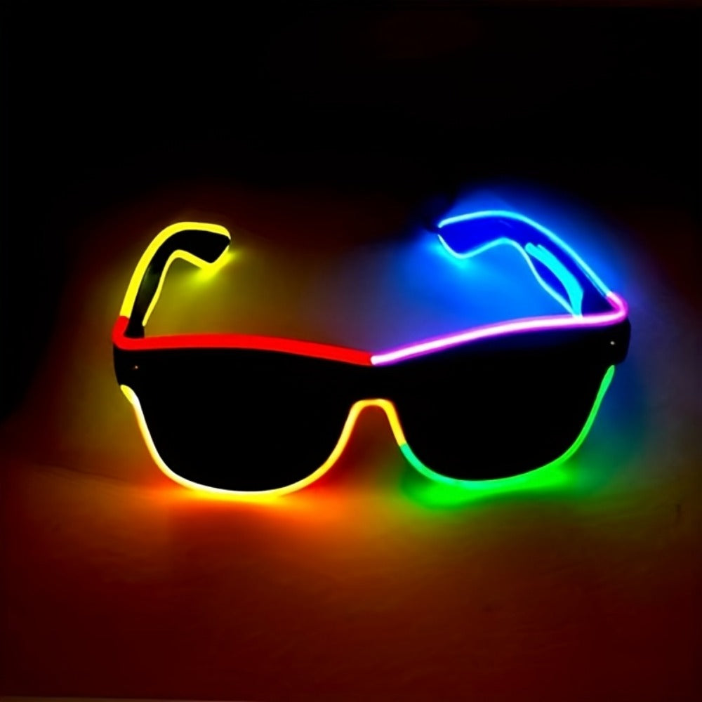 LED Light-Up Glasses, Adjustable EL Wire Eyewear for Festivals and Parties detail image - detail view 3