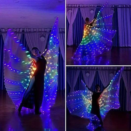 Light Up Costume Accessories - LED Up Wings and Cape Set Glowing Butterfly Angel Wings with Colorful LED - product detail