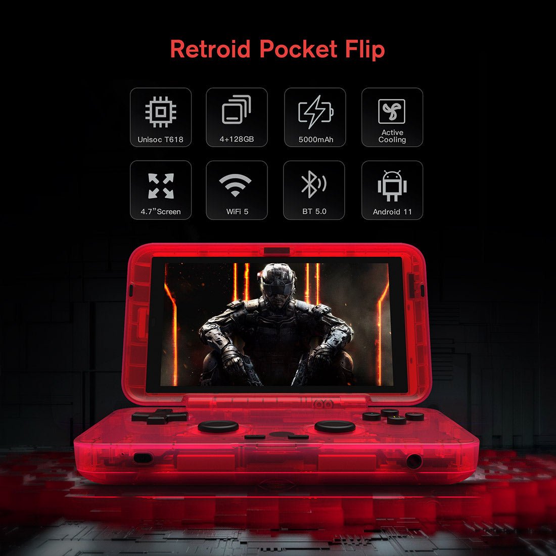 Handheld Game Console – Retroid Pocket Flip 2 Handheld Game Console – Flip AMOLED 5.5" Snapdragon 865 Android 13 Retro Emulator 8GB RAM…