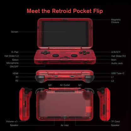 Handheld Game Console – Retroid Pocket Flip 2 Handheld Game Console – Flip AMOLED 5.5" Snapdragon 865 Android 13 Retro Emulator 8GB RAM…