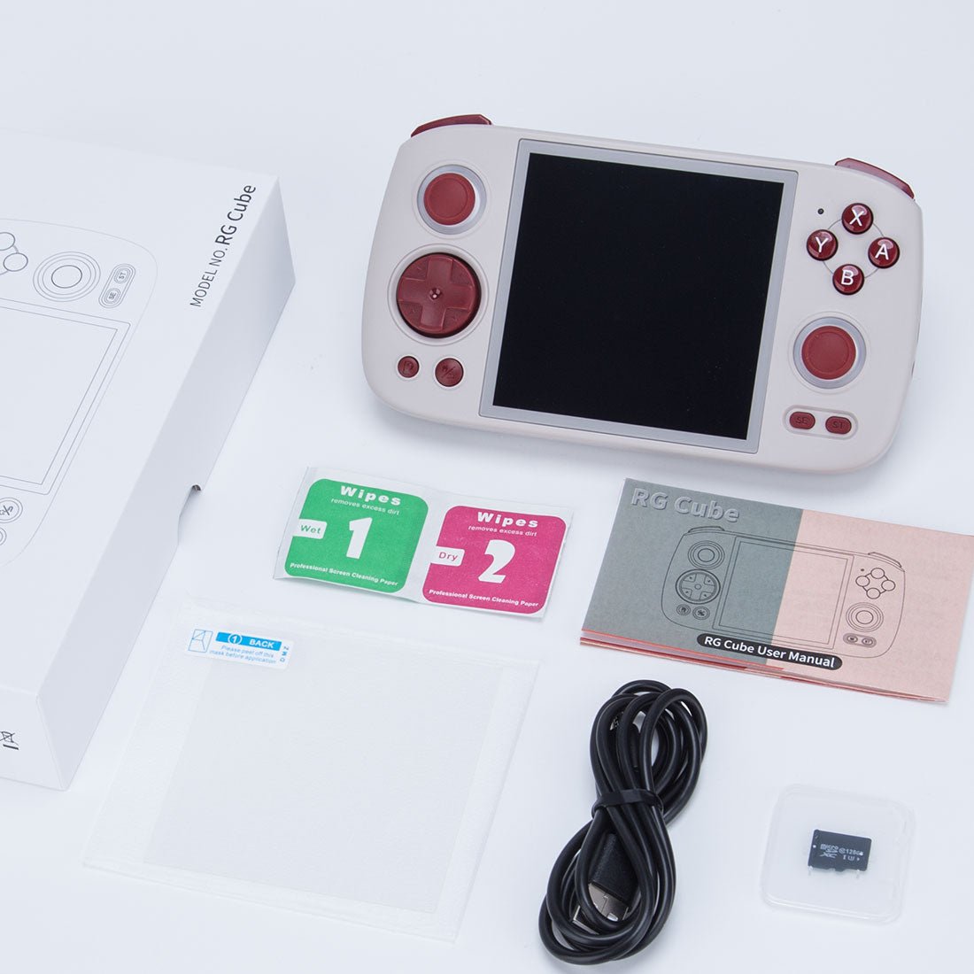 Anbernic RG Cube Retro Handheld Game Console Android 13 Square 3.95" IPS 720×720 Hall Effect Joysticks RGB DP Output 8GB RAM 128GB 5200mAh Battery Drift-Free Portable Emulator for Kids Teens Adults