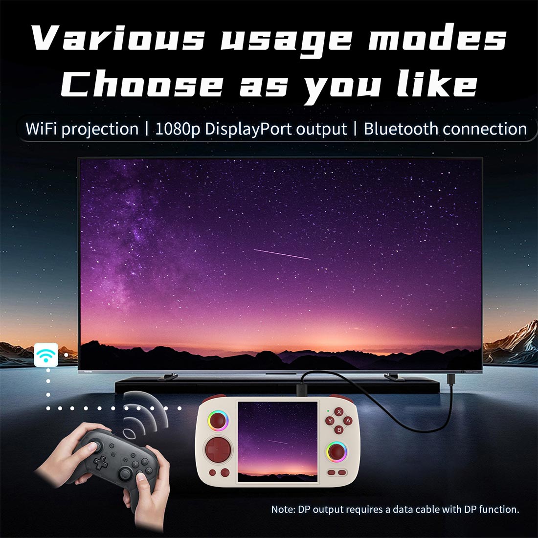 Anbernic RG Cube Retro Handheld Game Console Android 13 Square 3.95" IPS 720×720 Hall Effect Joysticks RGB DP Output 8GB RAM 128GB 5200mAh Battery Drift-Free Portable Emulator for Kids Teens Adults